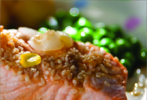 Sesame salmon with green beans