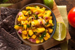 Mango and passion fruit salsa