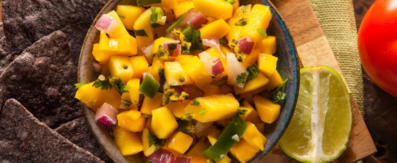 Mango and passion fruit salsa