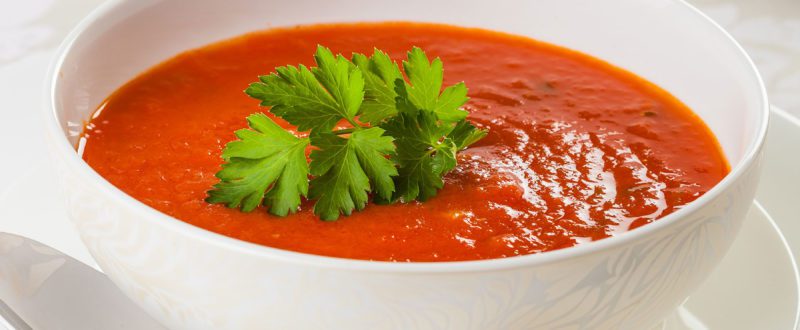 Fresh tomato soup with parsley