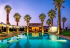 Pool full length at dusk at Inspa Villa Marrakech